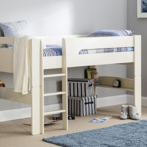 Julian Bowen Pluto Midsleeper Single Stone White Mid Sleeper | Bed Sava
