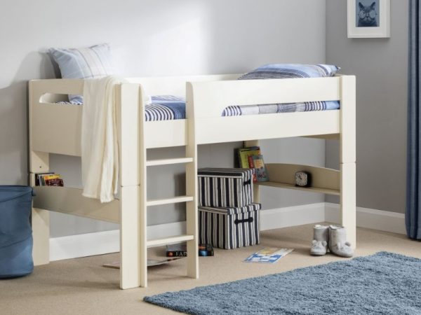 Julian Bowen Pluto Midsleeper Single Stone White Mid Sleeper | Bed Sava