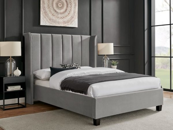 Limelight Polaris Double Silver Fabric Bed | Bed Sava