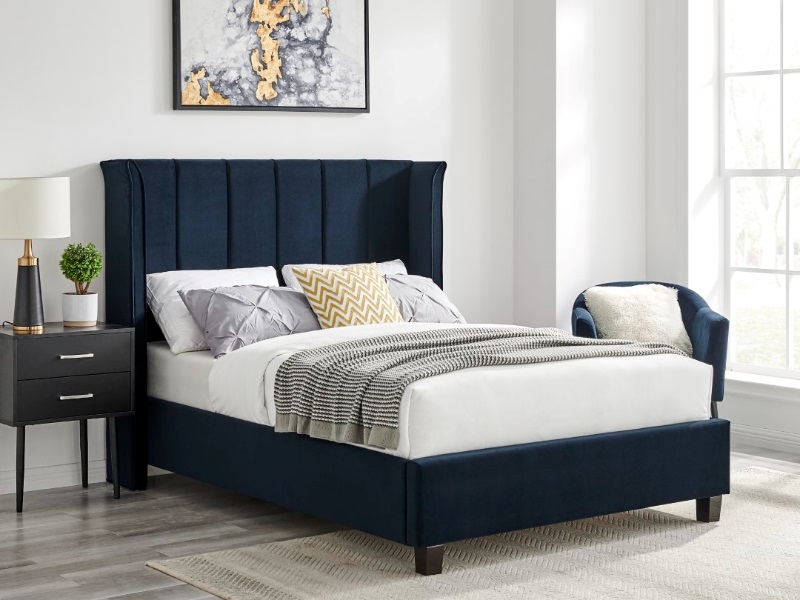 Limelight Polaris King Size Navy Fabric Bed