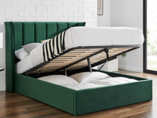 Limelight Polaris Storage Double Emerald Ottoman Bed | Bed Sava
