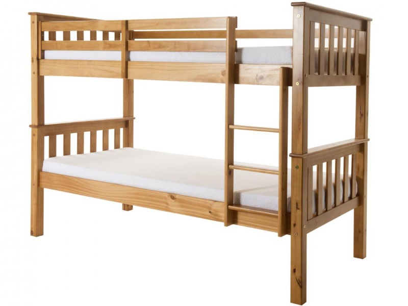 Heartlands Furniture Porto Bunk Bed Single Natural Pine Bunk Bed | Bed Sava