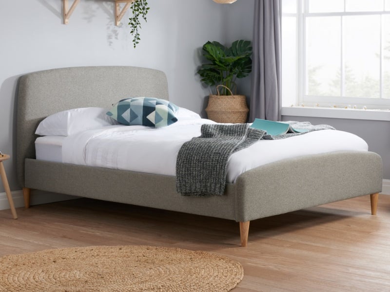 Birlea Quebec King Size Grey Fabric Fabric Bed