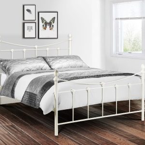 Julian Bowen Rebecca Bed Single Stone White Metal Bed | Bed Sava