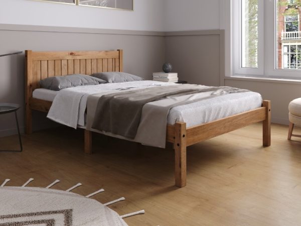 Birlea Rio Double Antique Wax Wooden Bed | Bed Sava