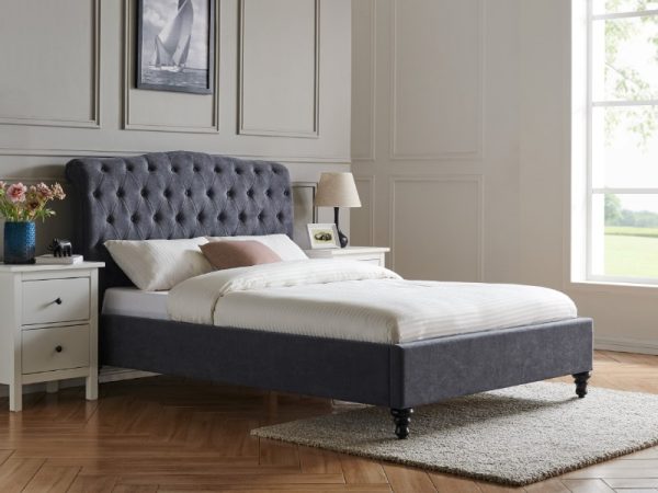 Limelight Rosa Single Dark Grey Fabric Bed | Bed Sava