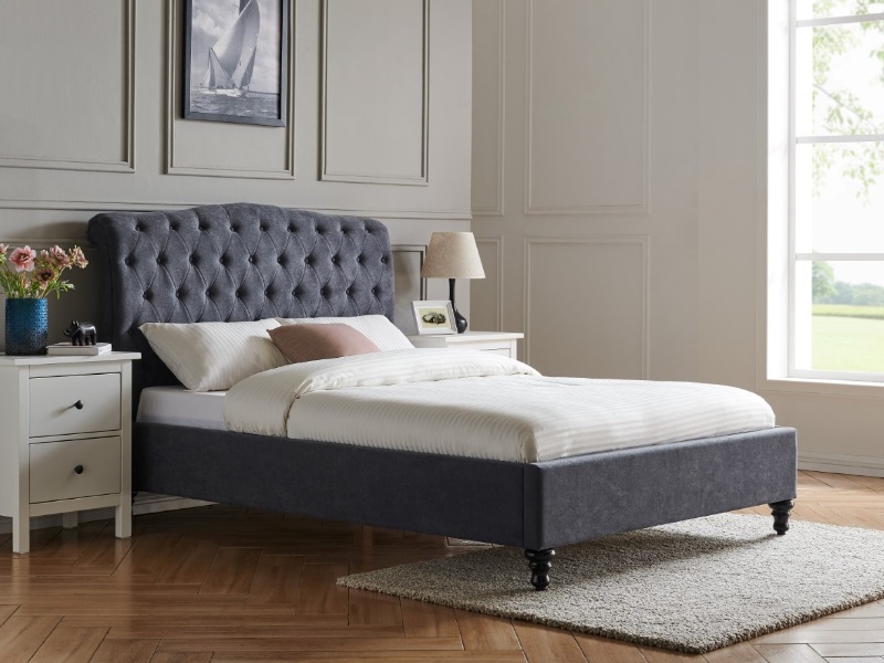 Limelight Rosa Single Dark Grey Fabric Bed