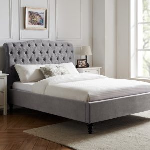 Limelight Rosa Double Light Grey Fabric Bed | Bed Sava