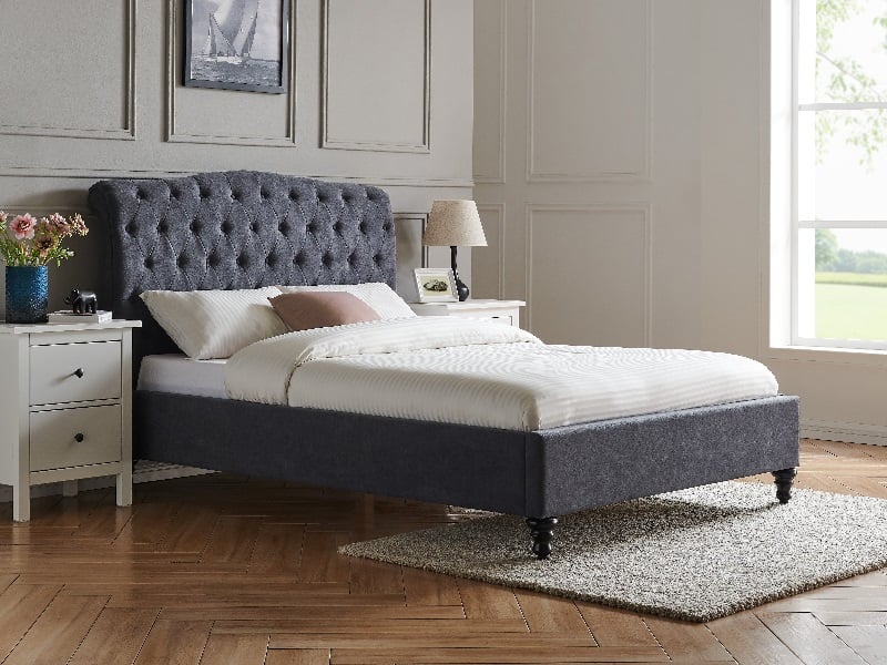 Snuggle Beds Roslin King Size Dark Grey Fabric Bed