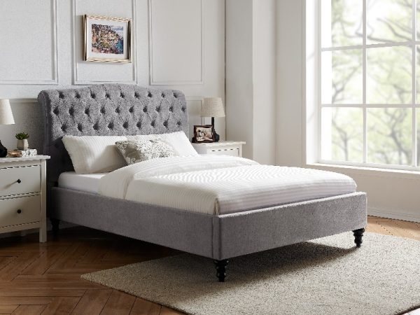 Limelight Rosa Super King Light Grey Fabric Bed | Bed Sava