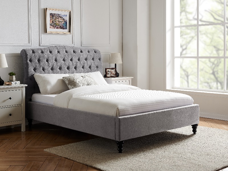 Snuggle Beds Roslin Double Light Grey Fabric Bed