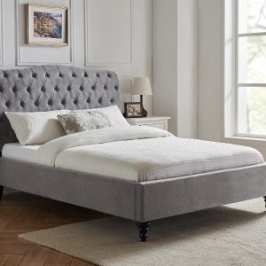 Limelight Rosa King Size Light Grey Fabric Bed | Bed Sava
