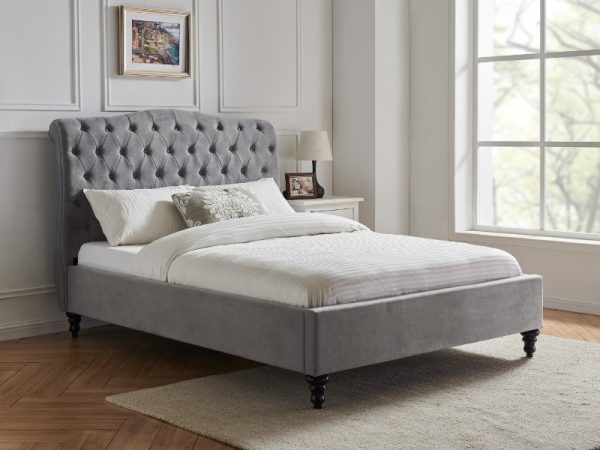 Limelight Rosa King Size Light Grey Fabric Bed | Bed Sava