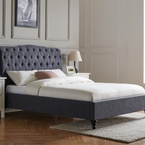Limelight Rosa King Size Dark Grey Fabric Bed | Bed Sava