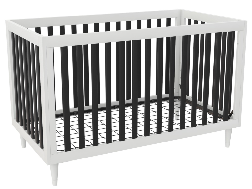Little Seeds  Rowan Valley Flint 3in1 Crib Black and White Cot Bed