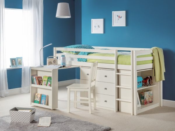 Julian Bowen Roxy Sleepstation Single Stone White Mid Sleeper | Bed Sava