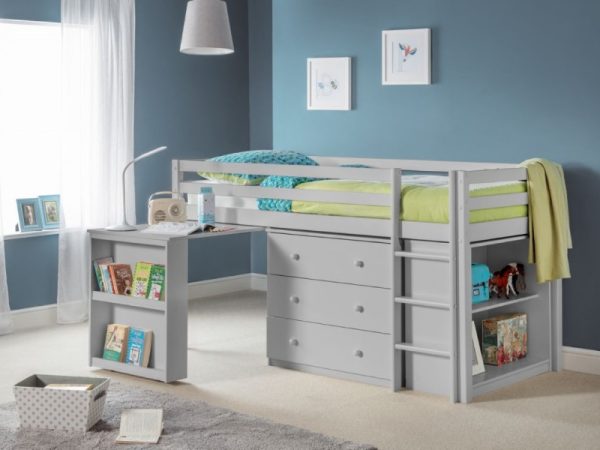 Julian Bowen Roxy Sleepstation Single Dove Grey Mid Sleeper | Bed Sava