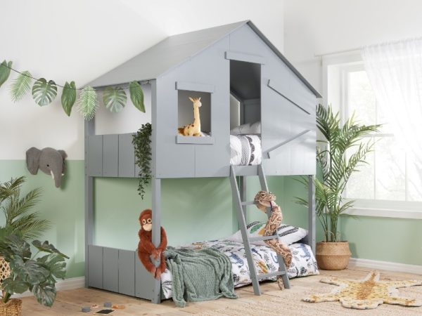 Birlea Safari Bunk Bed Single Grey Bunk Bed | Bed Sava