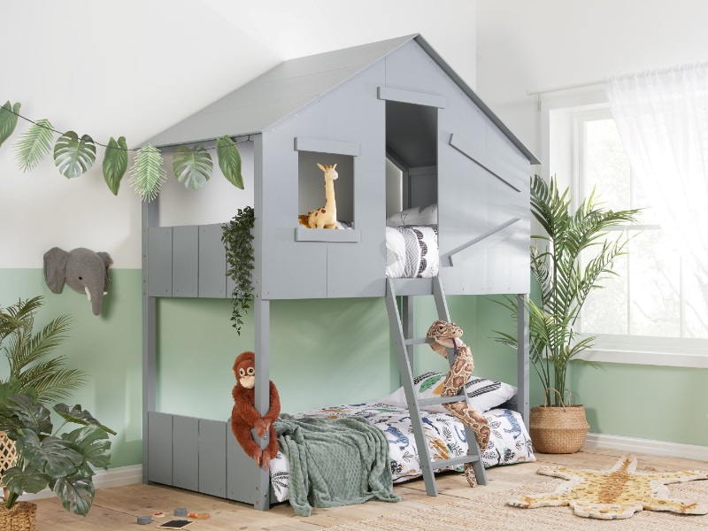 Birlea Safari Bunk Bed Single Grey Bunk Bed | Bed Sava