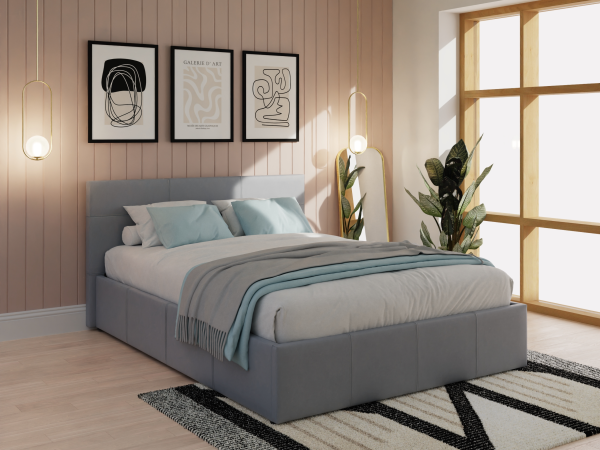 GFW Side Lift Ottoman Double GFW Grey Ottoman Bed | Bed Sava