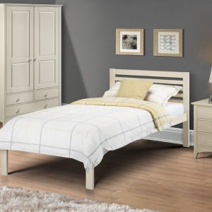 Julian Bowen Slocum Single Stone White Wooden Bed | Bed Sava