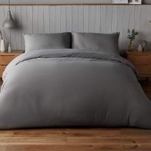 Silentnight Supersoft Duvet Set King Size Charcoal Duvet Cover | Bed Sava