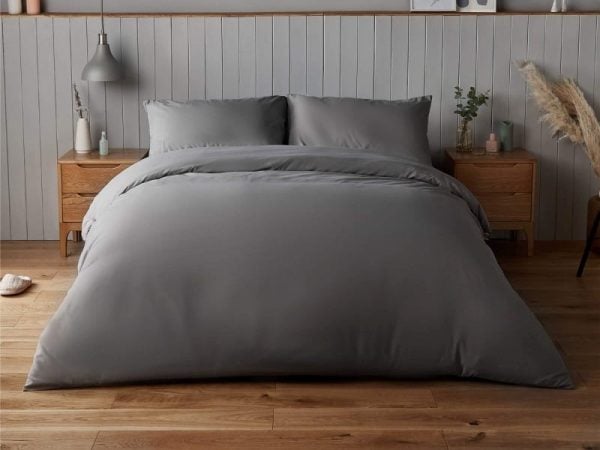 Silentnight Supersoft Duvet Set King Size Charcoal Duvet Cover | Bed Sava