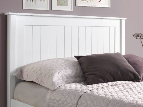 Limelight Taurus Low Footend Double White Wooden Bed | Bed Sava