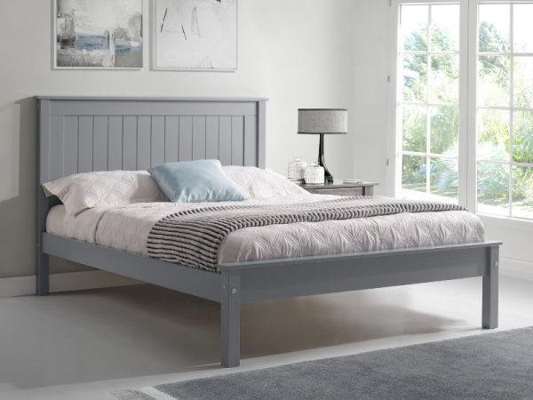 Limelight Taurus Low Footend Double Grey Wooden Bed | Bed Sava