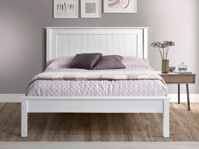 Limelight Taurus Low Footend King Size White Wooden Bed