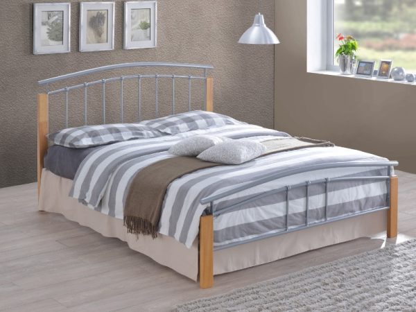 Time Living Tetras King Size Silver Metal Bed | Bed Sava