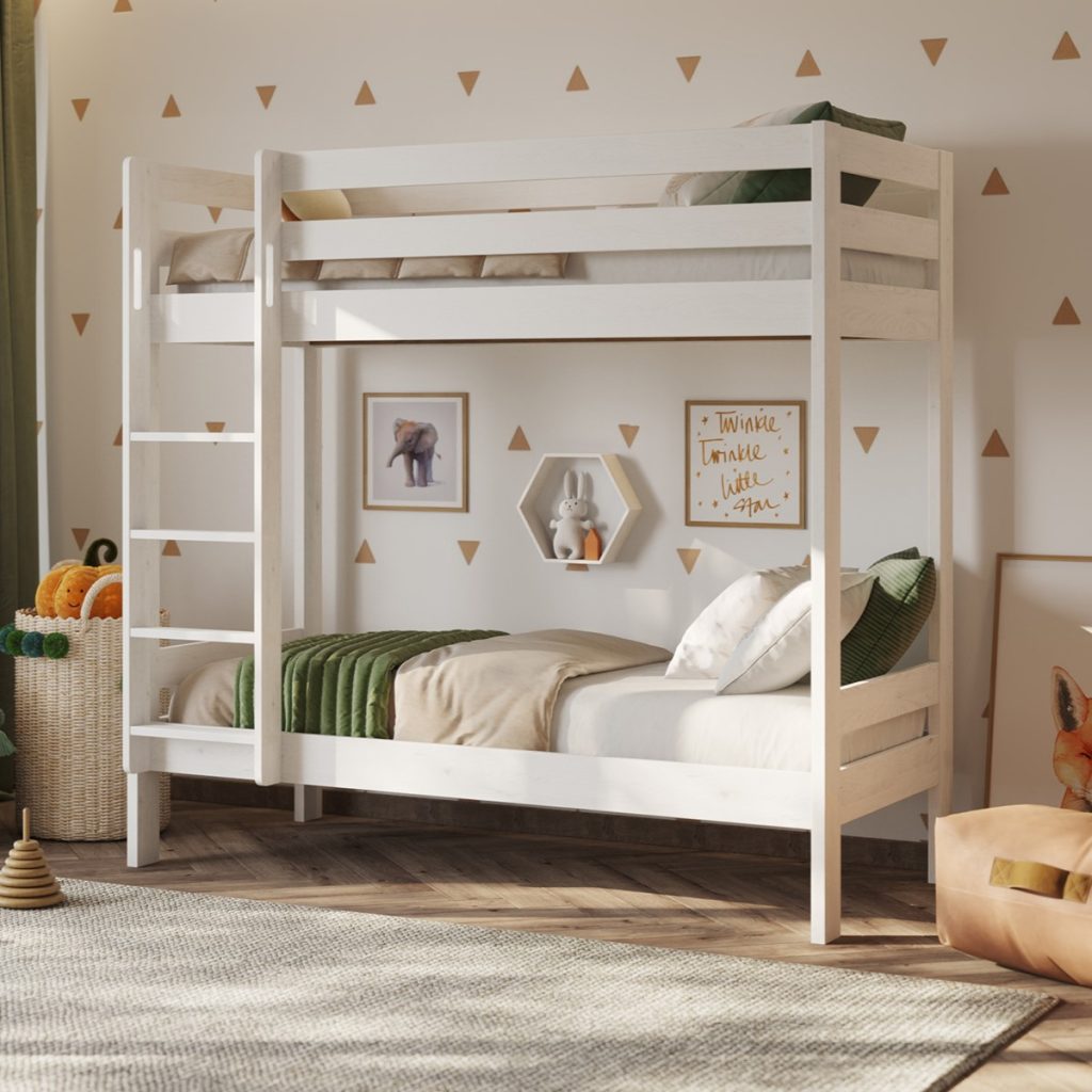 Noomi Nora Solid Wood Shorty Bunk Bed White (FSC Certified)