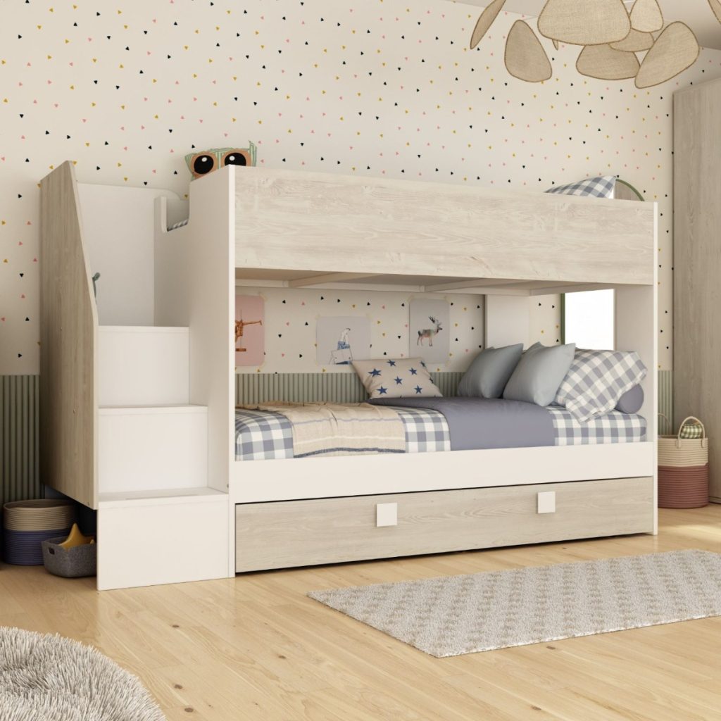 Trasman Easy Bunk Bed with Trundle White