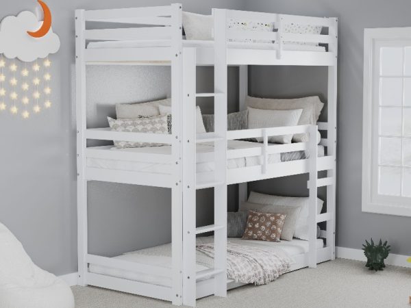 Birlea Tressa Triple Bunk Single White Bunk Bed | Bed Sava