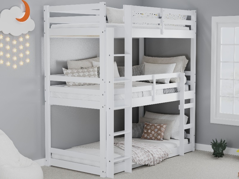 Birlea Tressa Triple Bunk Single White Bunk Bed | Bed Sava