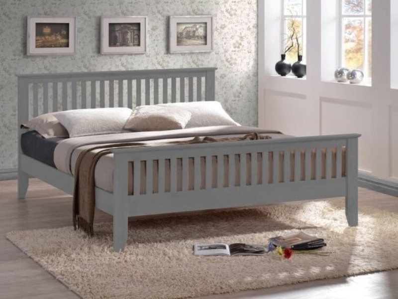 Time Living Turin Single Wood Grey Wooden Bed