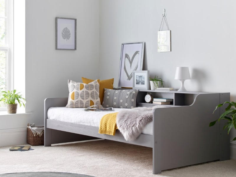 Bedmaster Tyler Guest Bed Single Wood Grey   Guest Bed