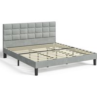 Bed Frame with Upholstered Headboard  Grey  200cm  180cm | Bed Sava
