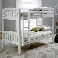 Mya White Wooden Single Bunk Bed - White / Bunk Bed and Pocket Mattresses