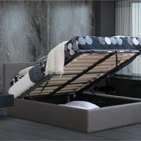 Bilancio Grey Fabric 4ft Small Double Ottoman Storage Bed - Grey