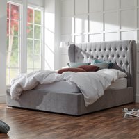 Dakota Storage Ottoman Bed Frame - Platinum / Double