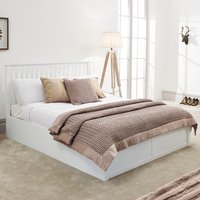Como Wooden Ottoman Bed  White  King | Bed Sava