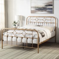 Ware Victorian Industrial Design Metal Bed Frame - Brass / King