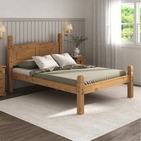 Corona Double Bed Frame  Waxed Pine | Bed Sava