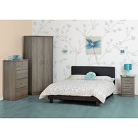 Prado 4'6" Double Bed Frame - Brown Faux Leather