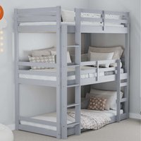 Triple Bunk Bed Frame High Sleeper Birlea Tressa - Grey