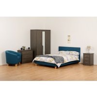 Prado 4'6" Double Bed Frame - Blue Fabric