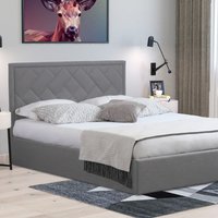 Fabric Grey Ottoman Bed Frame - Light Grey  / King