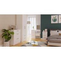 Devon Ready Assembled 4 Piece Bedroom Set - White Matt
