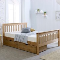Solid Brazilian Pine wood Somerset Bed Frame - Rustic Waxed / King